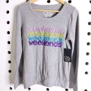 Chaser Sparkle Weekends Graphic sweatshirt
